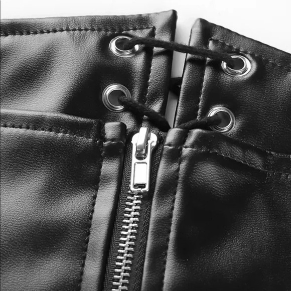 Gothic Halloween Collection Sexy Corset Tunic Leather High-rise Dress Skirt - Picture 6 of 9